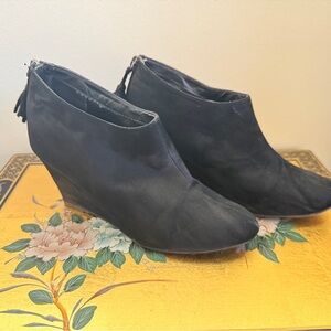 Black Wedge Ankle Boots